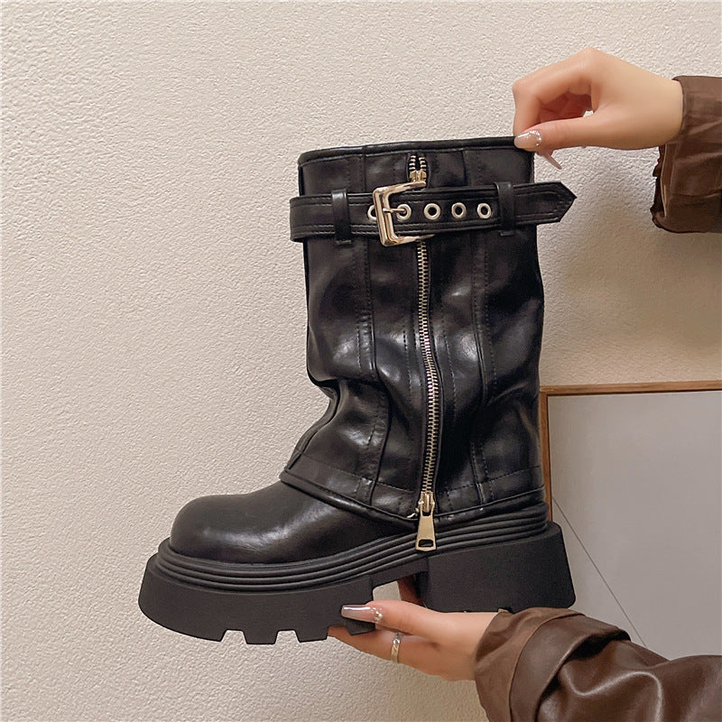 Women's British Style Retro Western Knight Boots