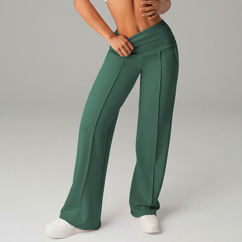 Pantalones de chándal de mujer de cintura alta, holgados y de pernera ancha