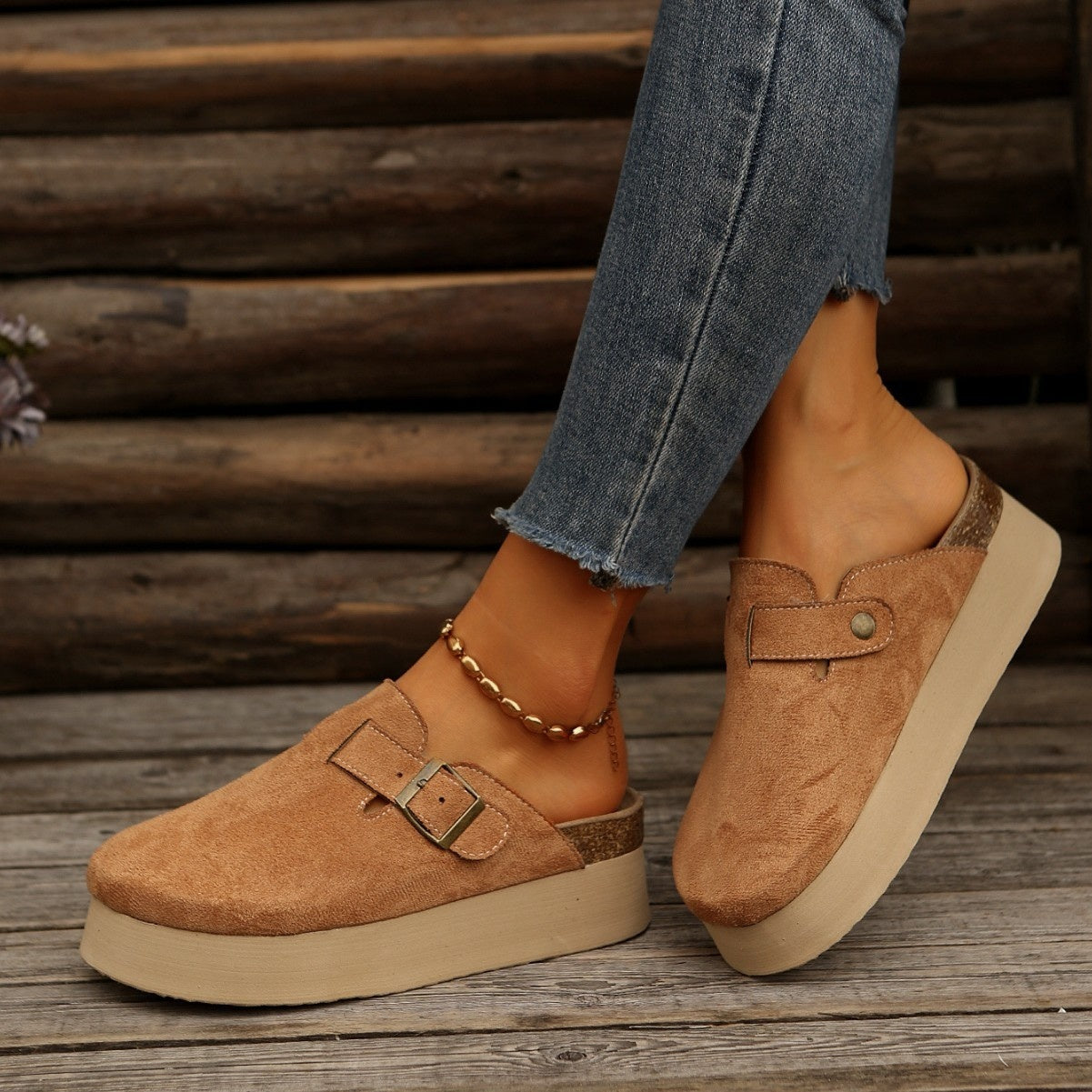 Women's Thick Sole Half Slippers