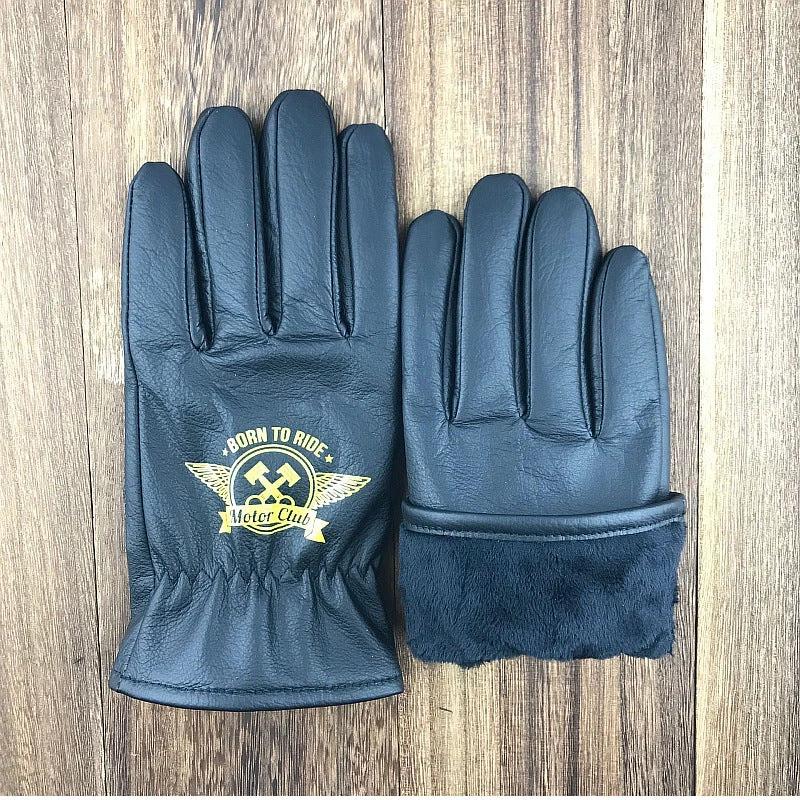 Outdoor Retro Cycling Fleece-lined Warm Gloves For Men