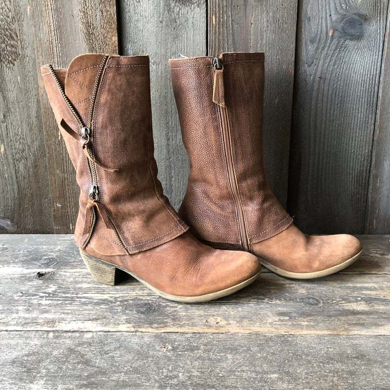 Women's Fashion Casual Side Zipper Mid-calf Boots
