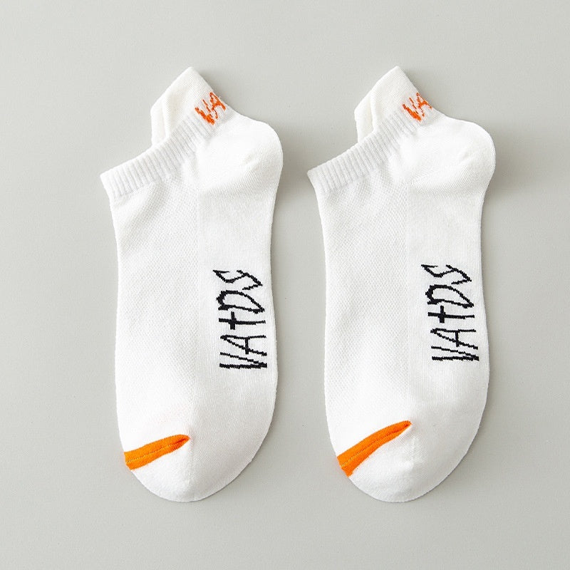 Season Thin Absorb Sweat Short Mesh Breathable Pure Cotton Man's Sports Socks