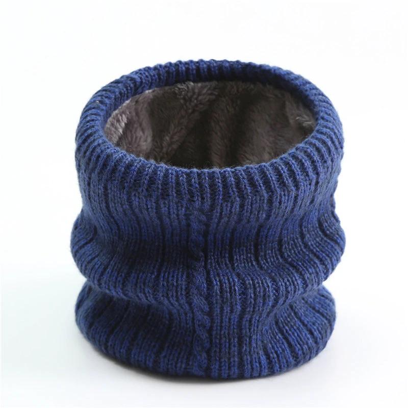 Men's Twist Wide Striped Fleece-lined Knitted Scarf
