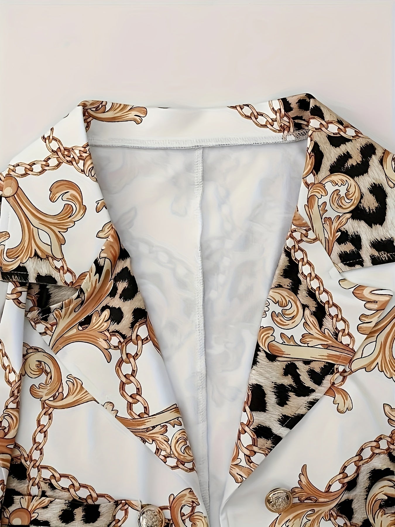 Conjunto de blazer de dos piezas con estampado geométrico