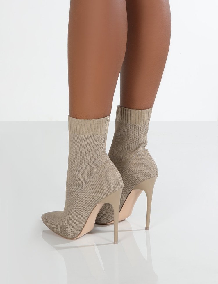 Women's High-heel Point-toe Knitted Stretch Boots
