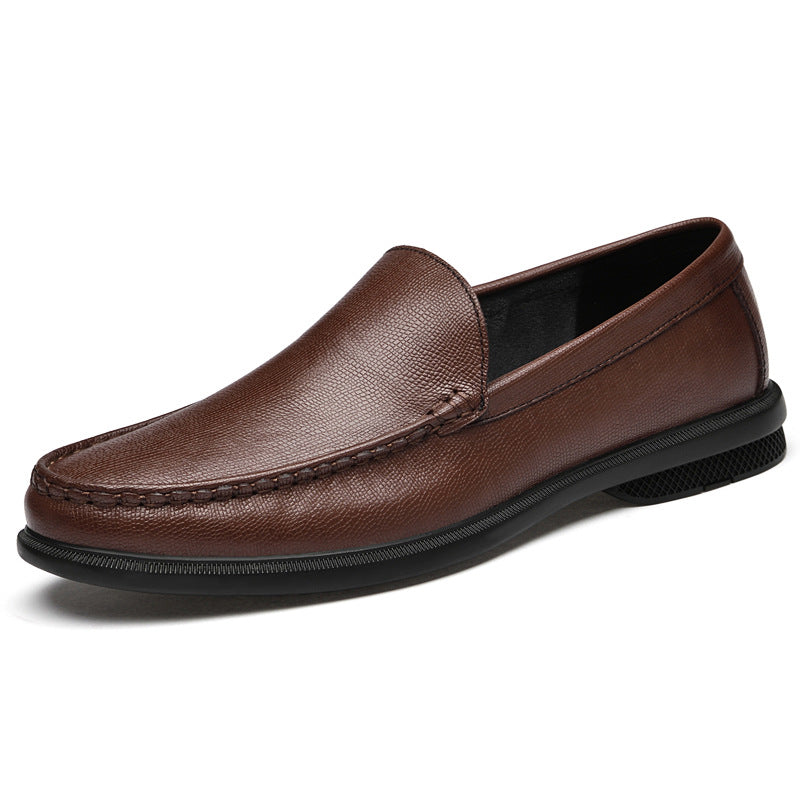 Men's First Layer Cowhide Embossed Loafers