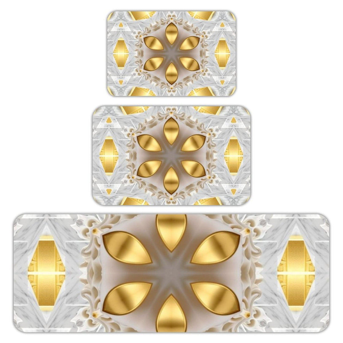 Golden Design Kitchen 3-Piece Floor Mat Set (One-sided Printing)
