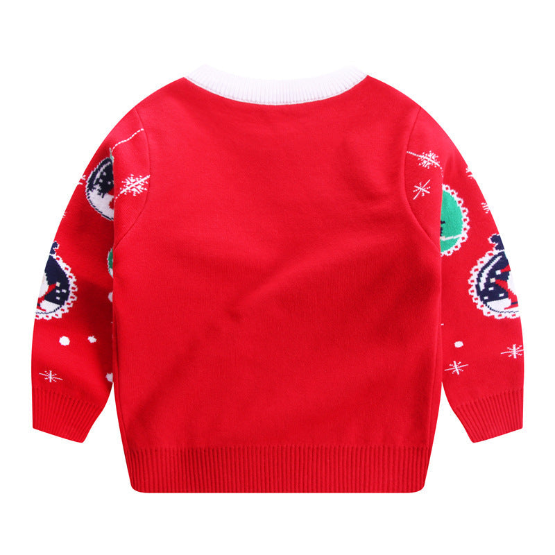 Knitted Sweater Christmas Tree Double Layer Warm Knitted Children's Clothing