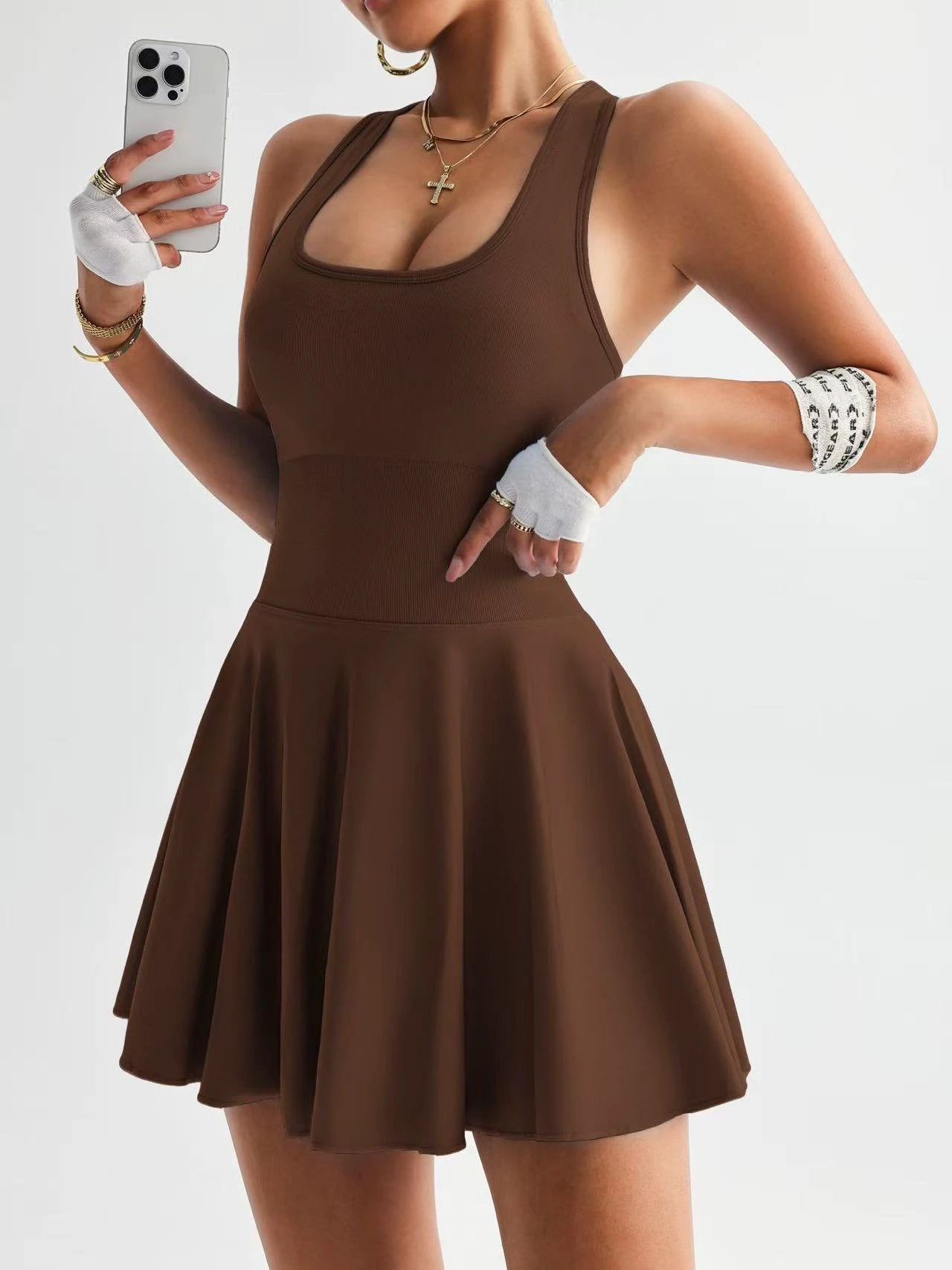 Womens Yoga Dress Ultimate Comfort Free Movement High Waist Tummy Control