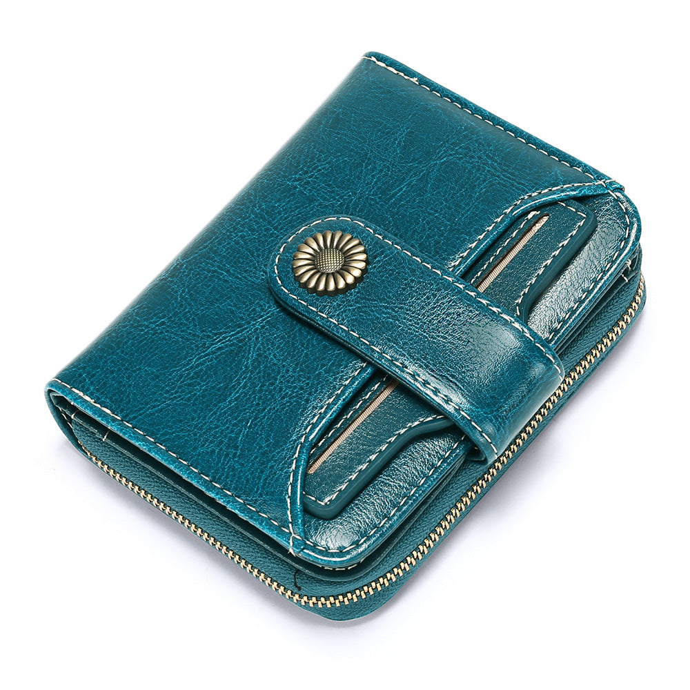 Oil Wax Genuine Leather Wallet
