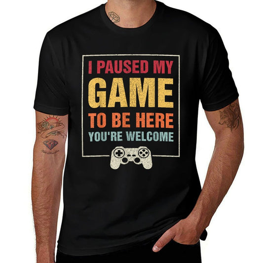 Camiseta resistente al olor para hombres y niños con el mensaje "I Paused My Game To Be Here Funny Gamers Gifts"