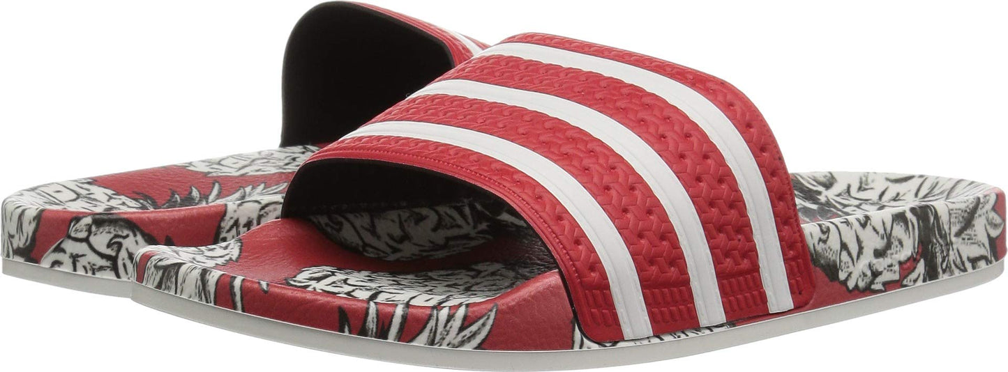 adidas Originals Womens Adilette Slide Sandal Scarlet/Off White/Scarlet 4