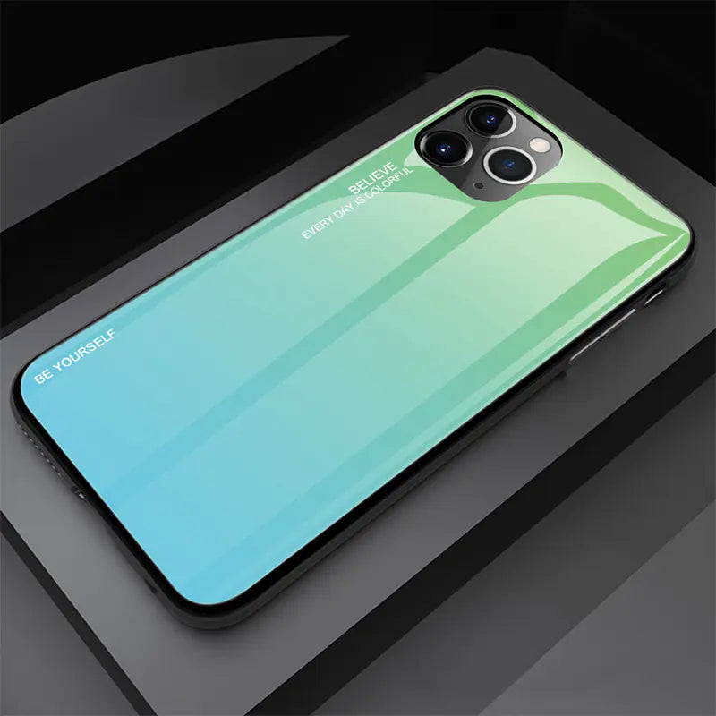 Gradient Tempered Glass Phone Case with Drop Protection