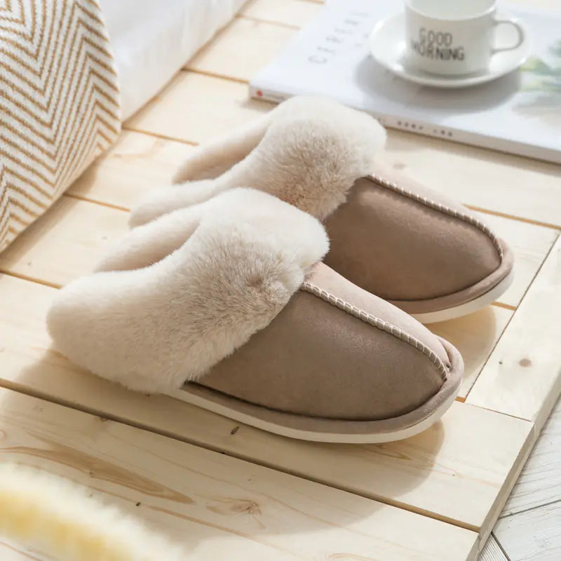 Women's Cotton Plush Slippers for Autumn and Winter