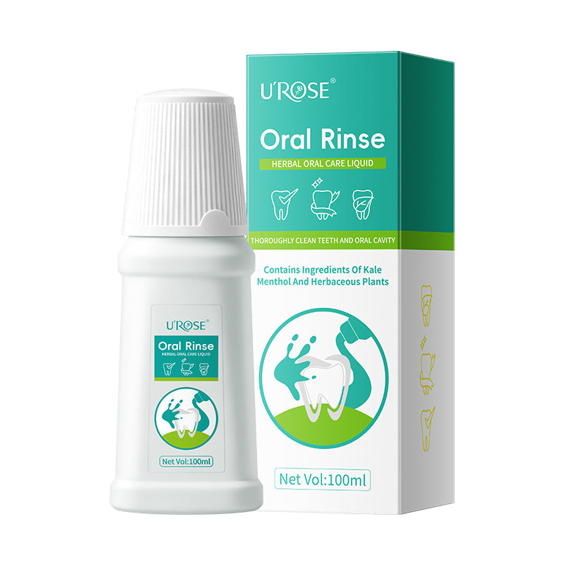 UROSE Herbal Oral Care Liquid Mouthwash With Botanical Herbs Fresh Breath Gentle Daily Oral Hygiene Care Rinse And Swish Daily Mint Flavor Formula 100ml
