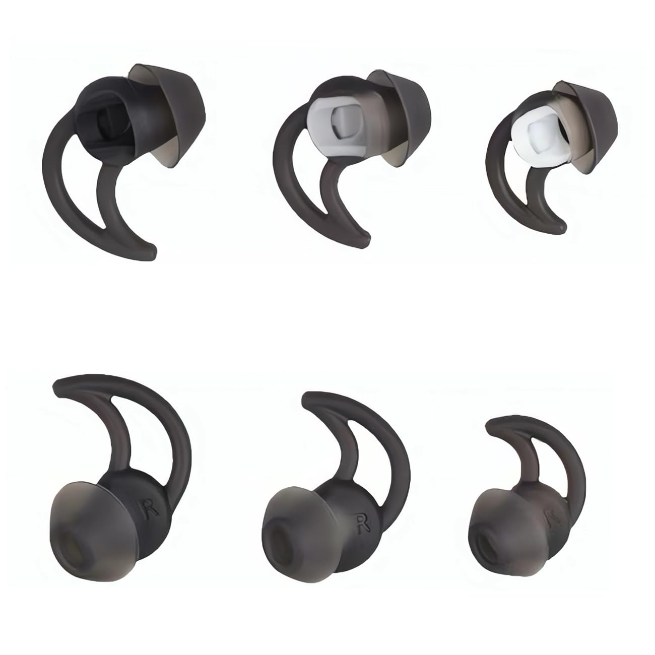 CYADCI Earbud Tips Soft and Comfortable Silicone Earbud Tips 3 Pairs Noise Isolation Tips SML Black Earbud Replacement Tips Compatible with Bose Qc20 Qc30 IE2 SoundSport IE3 SIE2i Earphones