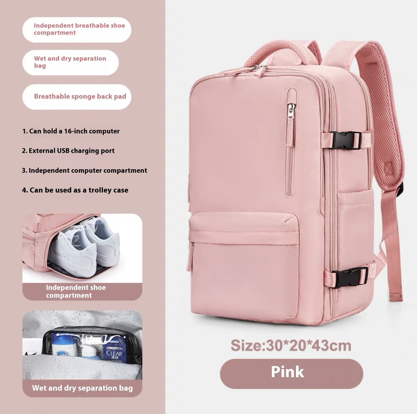 Large Capacity Travel Backpack