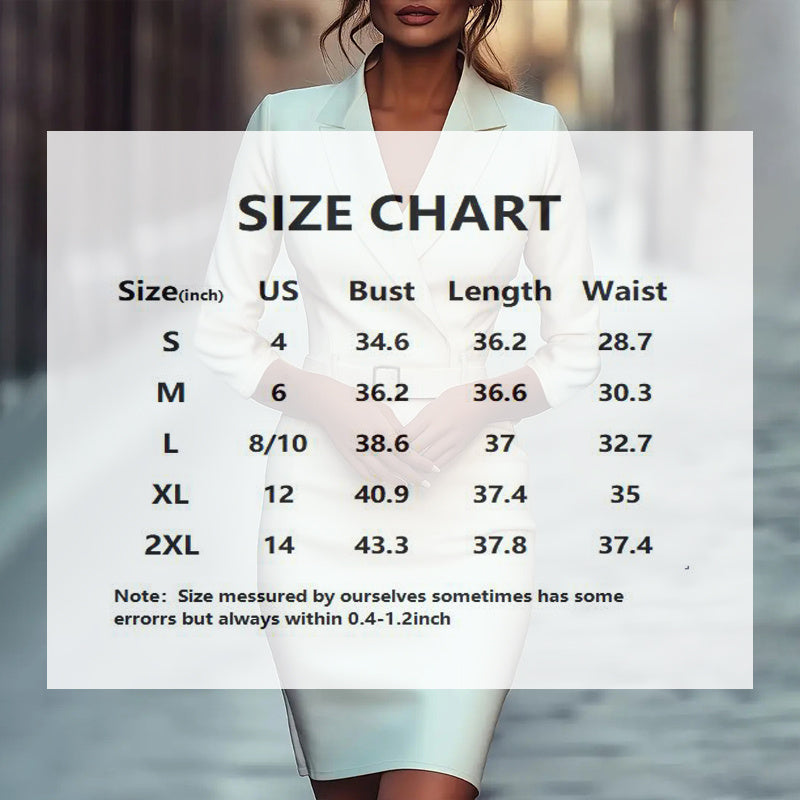 Vestido tipo blazer blanco con cinturón para mujer – Elegancia de oficina de corte ajustado