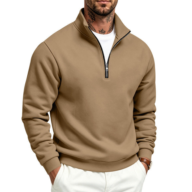 Men's Sports And Leisure Stand Up Collar Zipper Sweatshirt