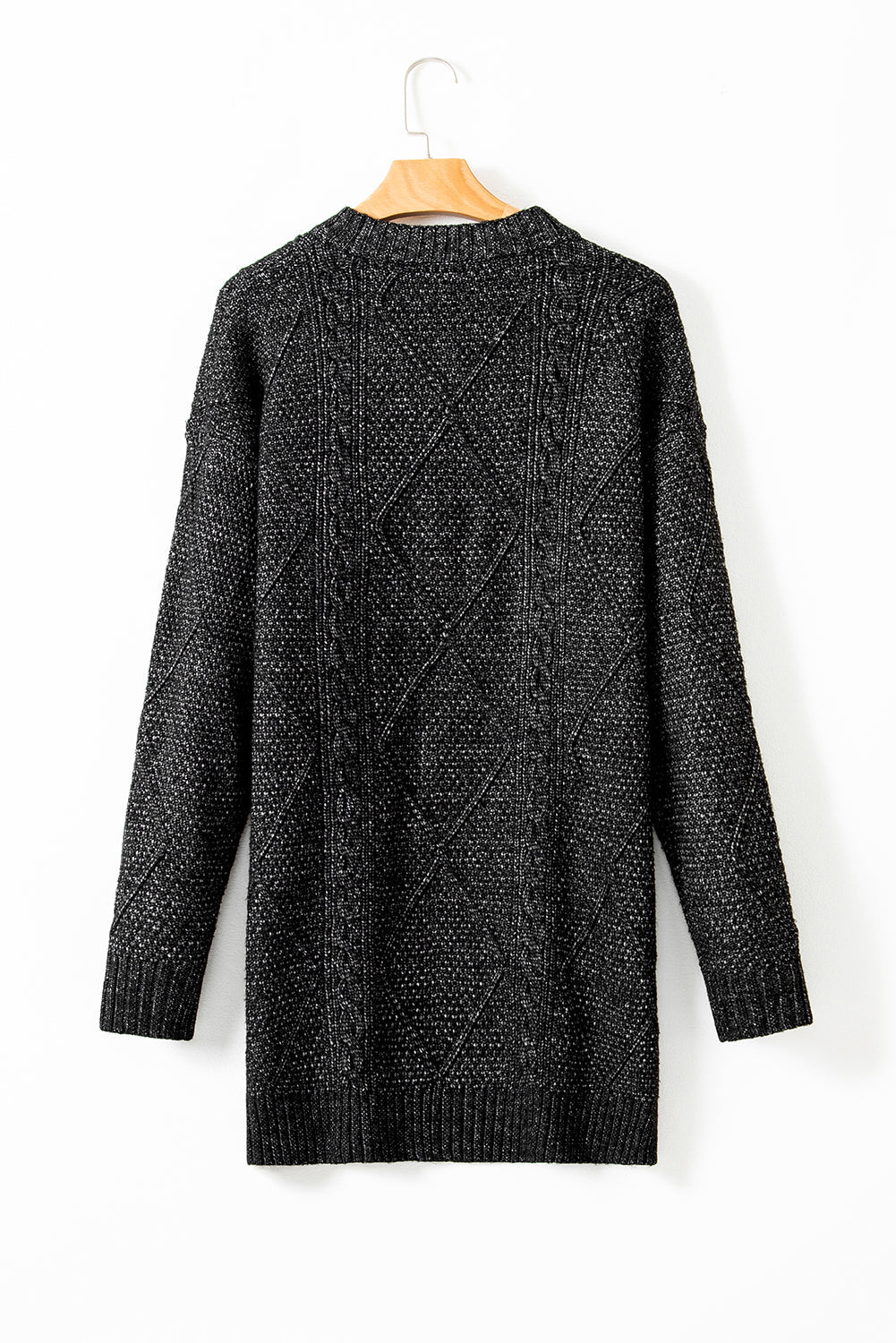 Vestido de punto de cable holgado con hombros caídos Parchment Twist