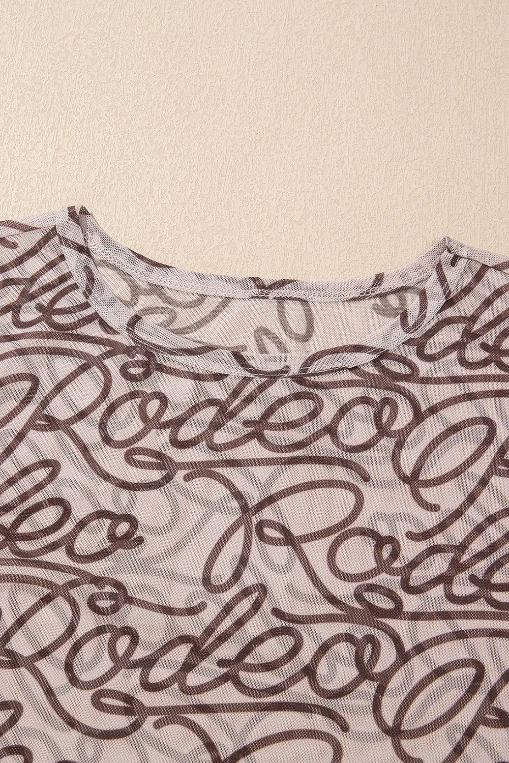 Shorts Love Salve Brown Rodeo Mesh Tee Men's Daily/Rock Slim Fit T-Shirt Sheer Fabric