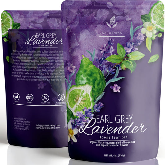 Té Earl Grey Lavanda, Té Negro con Bergamota - Orgánico y Kosher