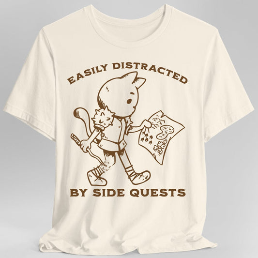 Camiseta "Me distraigo fácilmente con las misiones secundarias"