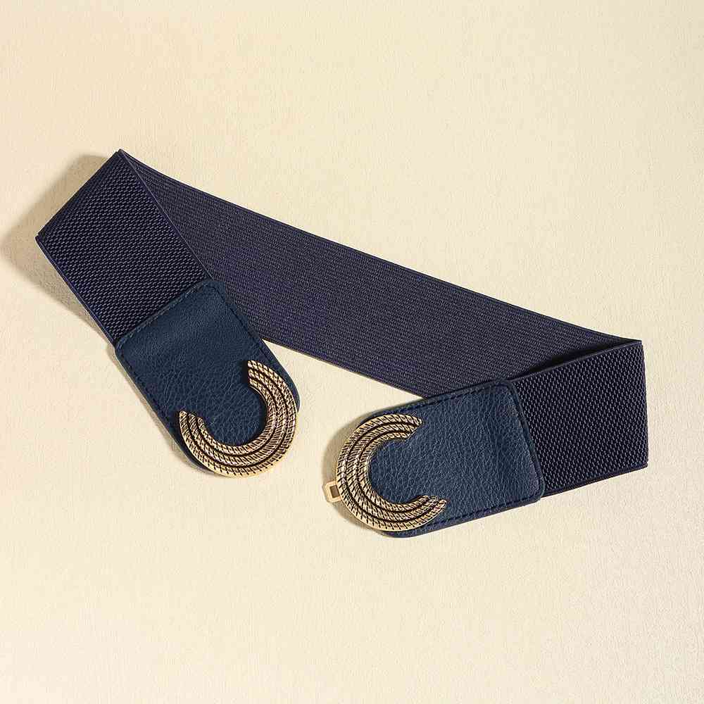 YourBrand Double C Buckle Elastic Belt – Stylish and Versatile Design See size chart under “more details”