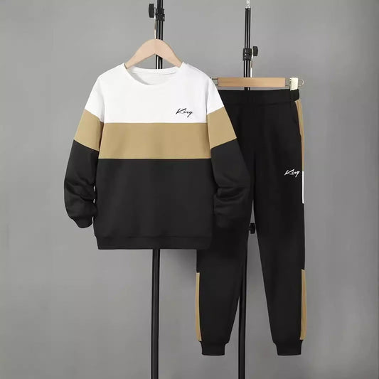 Conjunto de dos piezas de sudadera con capucha y pantalón multicolor Design Sense. Ver tabla de tallas en "más detalles".
