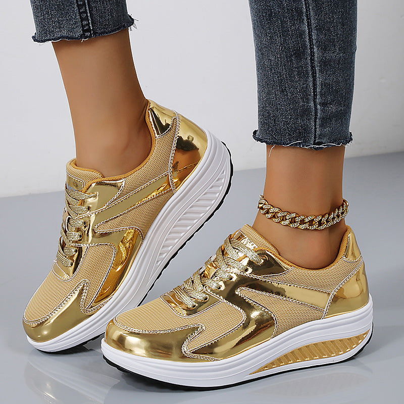 Women's Thick Bottom Mesh Elevator Sneakers