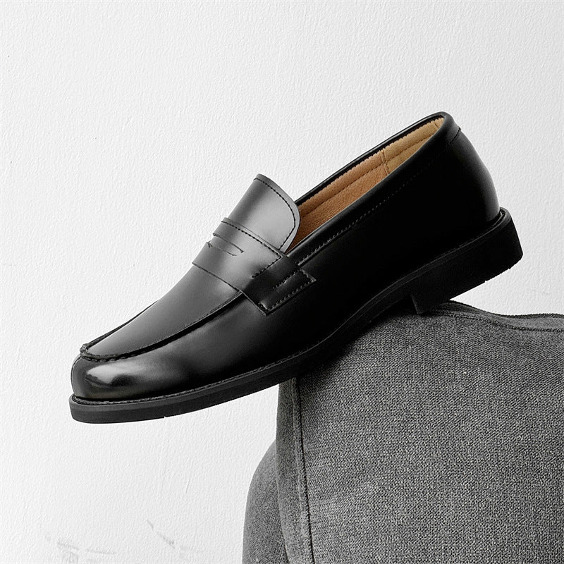 Men's Classic Slip-on Black Derby Couple Leather Shoes