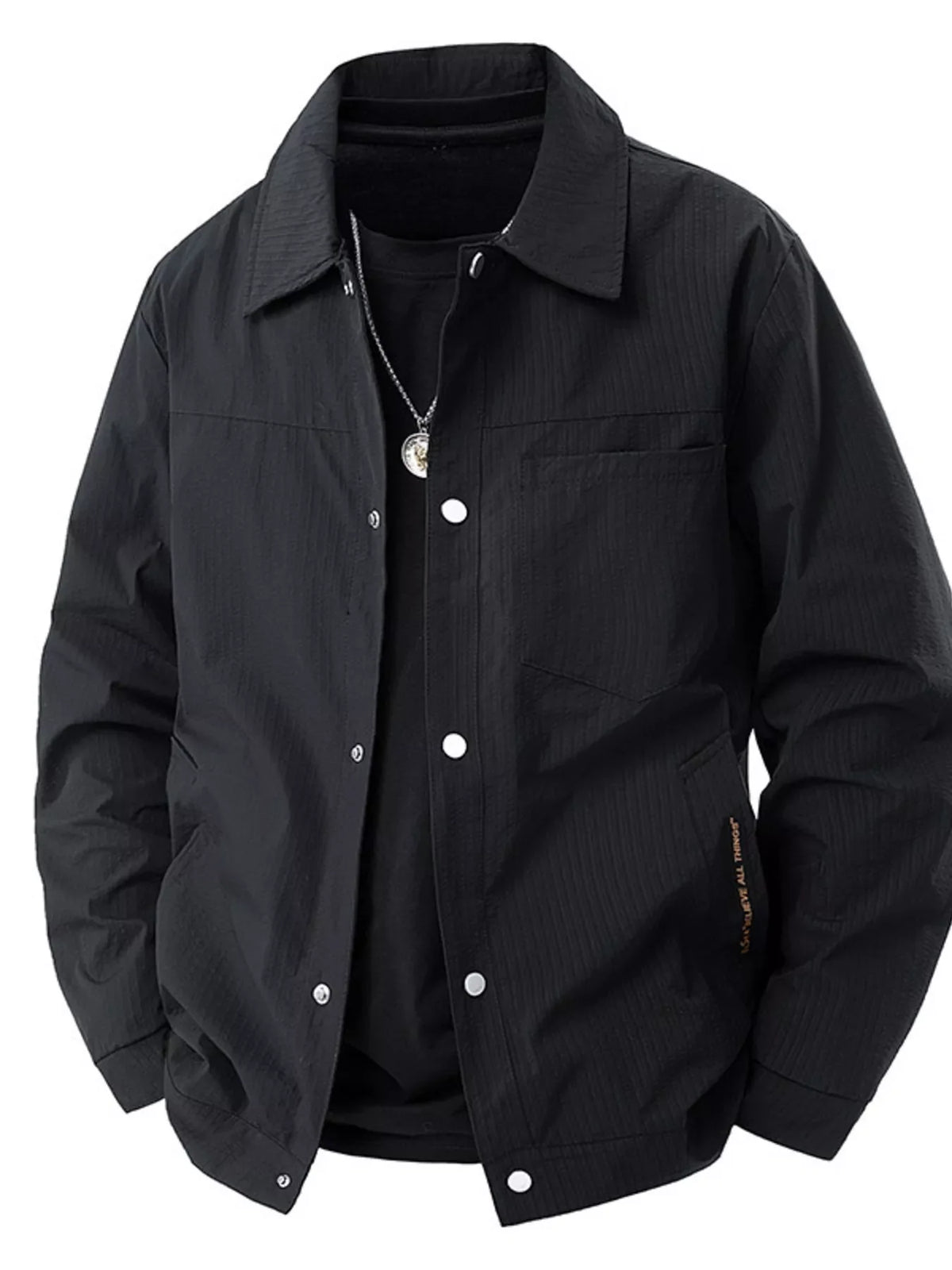 Men's Plus Size Lightweight Snap-Down Jacket