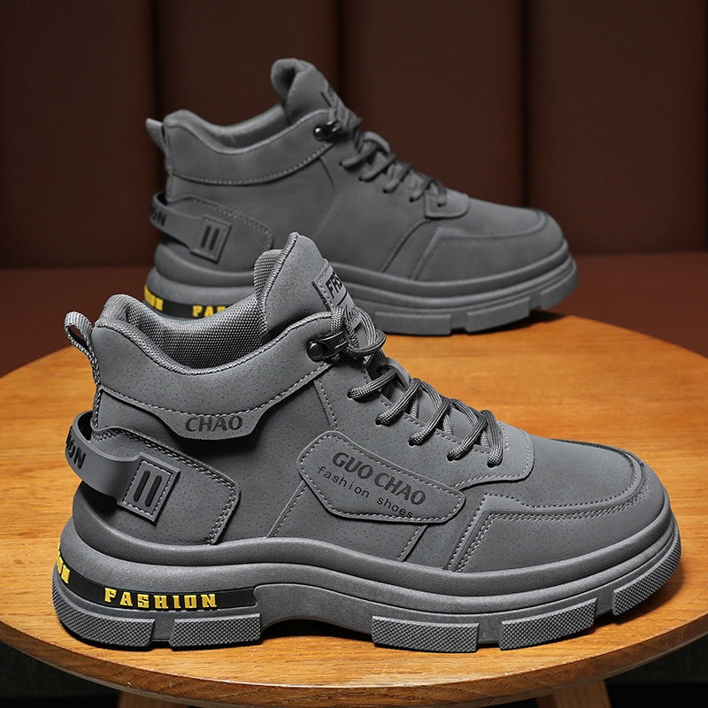 Zapatos de hombre transpirables de caña alta, zapatos de trabajo antideslizantes, botas casuales