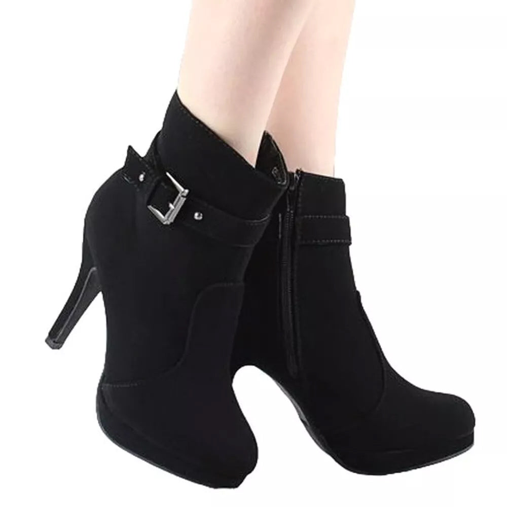Botines de tacón de aguja Chic Sup de tendencia con hebilla