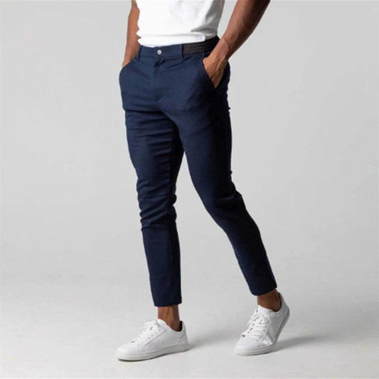 Pantalones Rectos Casuales de Negocios Ajustados para Hombre