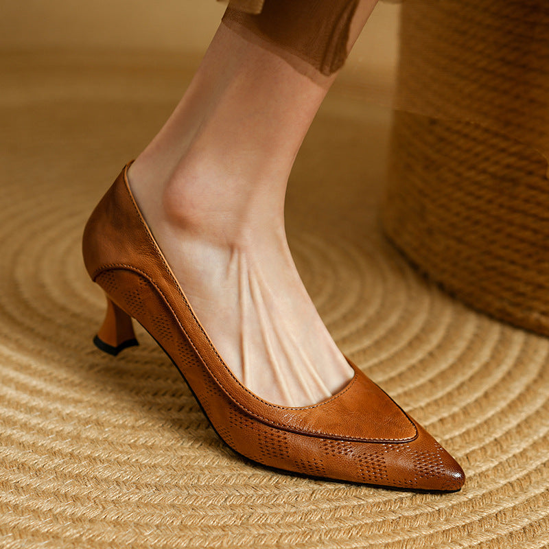 Women's Soft Sheepskin Pointed-Toe Stiletto Heels