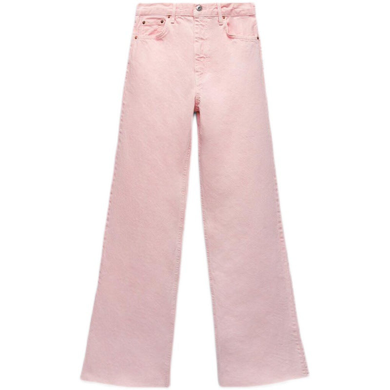 Women's High-waist All-match Straight-leg Mopping Jeans
