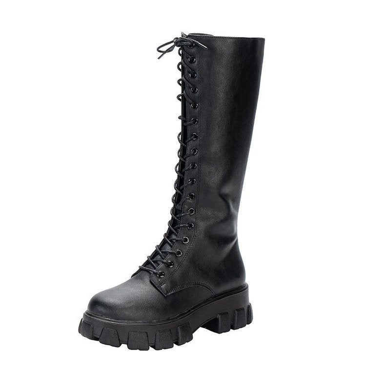 Below The Knee British Style Platform Martin Boots