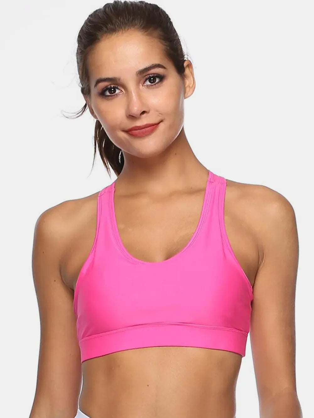 Camiseta de tirantes deportiva con cuello redondo y abertura