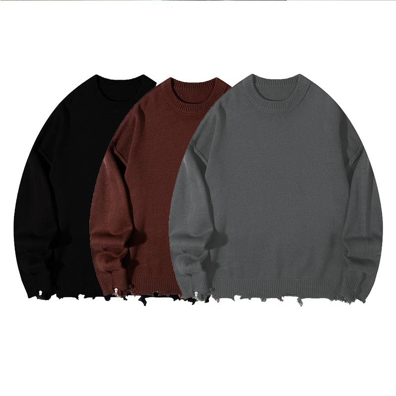 Korean-style Loose-fit Knit Sweater Casual Pullover Instagram-inspired Top For Fall And Winter
