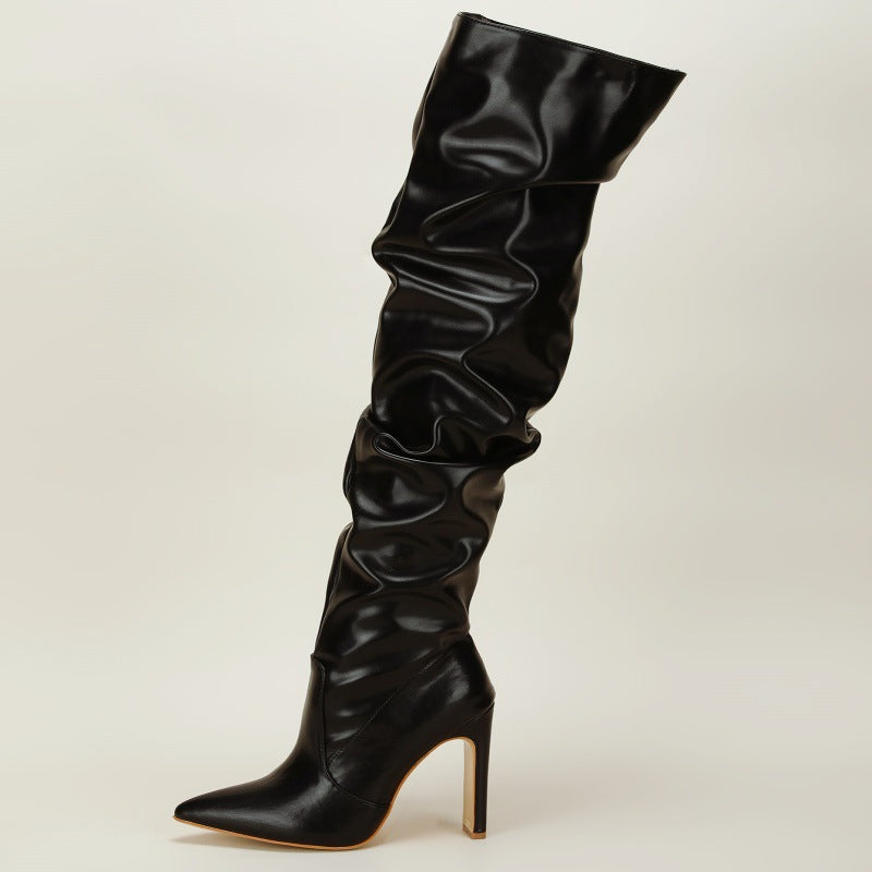 Chunky-heeled Womens Boots With A Side Zipper
