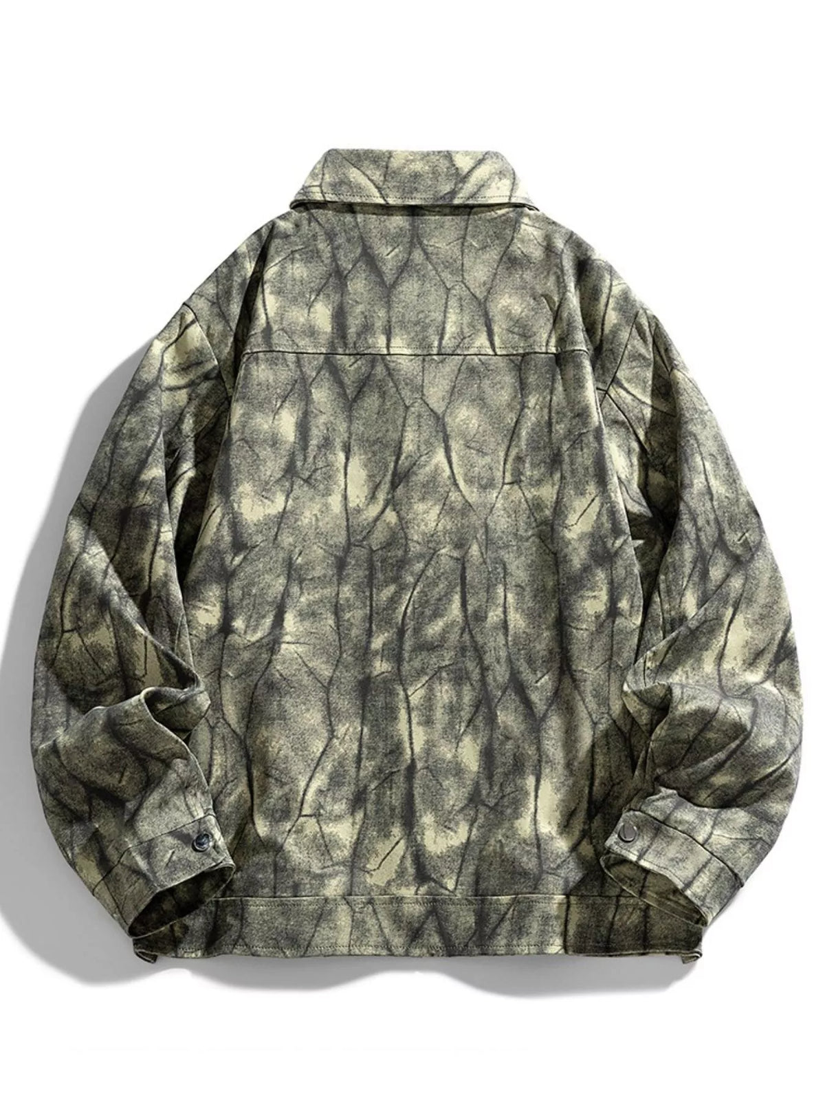 Men's Plus Size Abstract Print Long Sleeve Casual Jacket