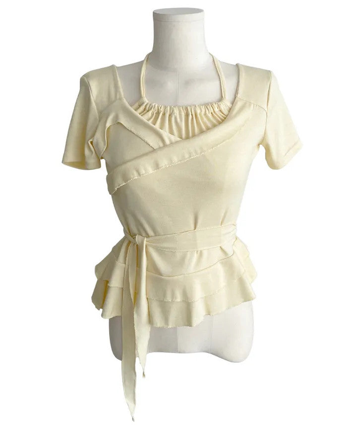 Design-forward Top With An Irregular Ruffled Hem