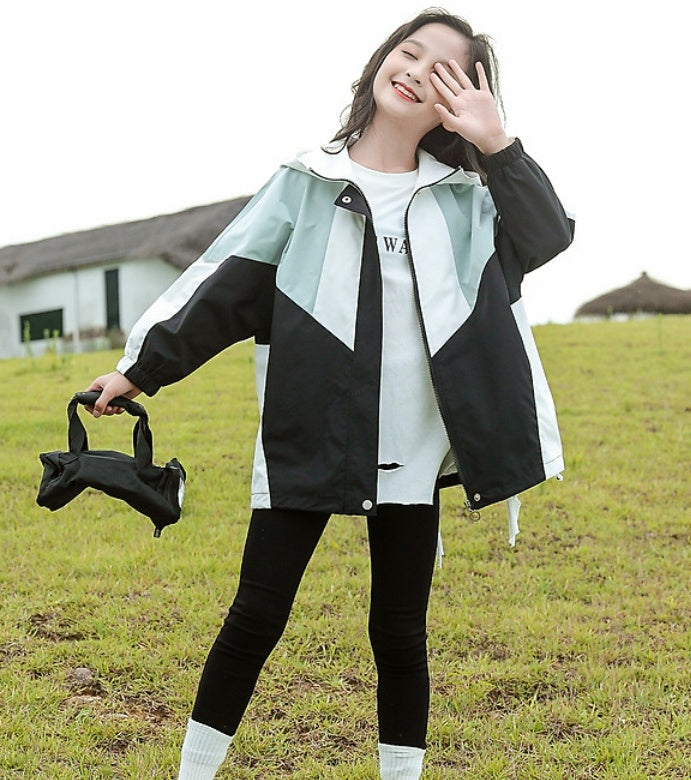 Shell Jacket Thin Medium And Large Children Children's Spring Clothes Trench Coat Girl Spring Top