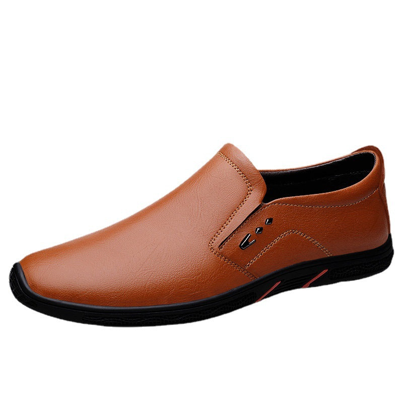 Business-casual Leather Mens Slip-on Loafers Flat Shoes