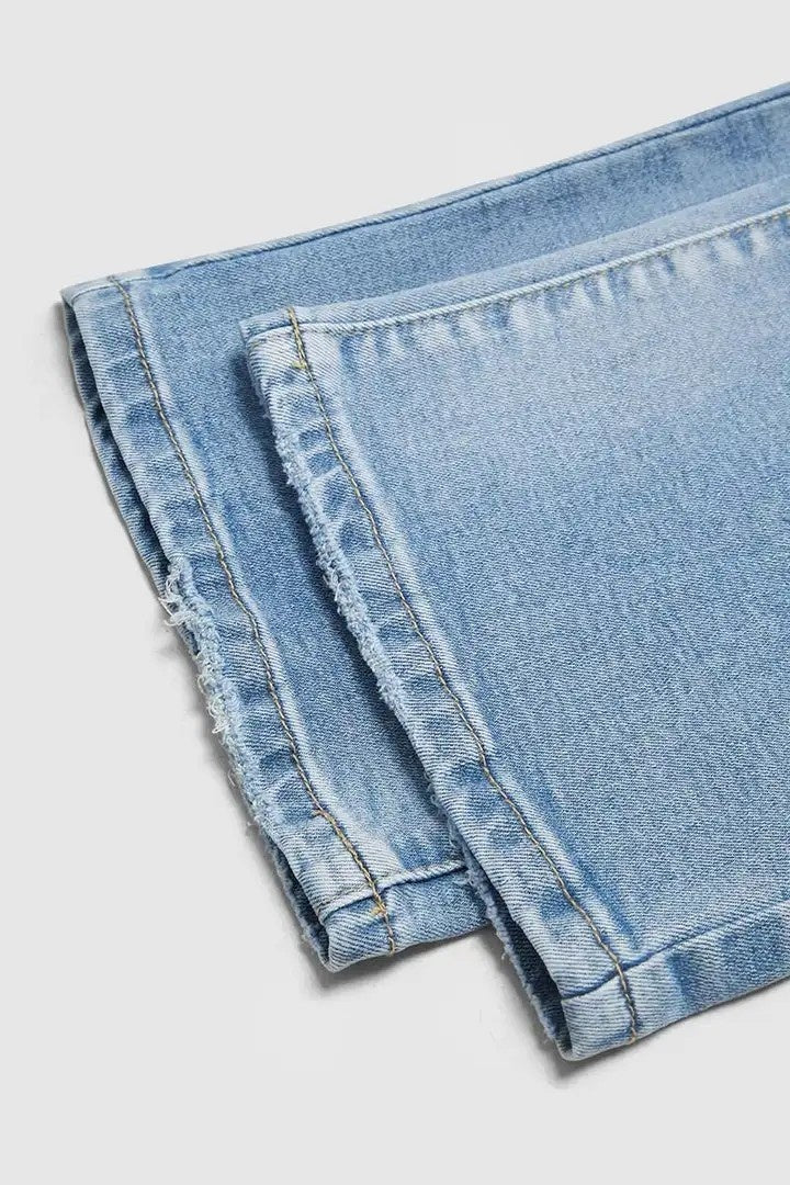 Pantalones Vaqueros Boyfriend de Tiro Bajo y Cortos para Mujer, Vaqueros de Pierna Recta de Corte Holgado con Bajo Deshilachado, Pantalones Casuales de Lavado Claro. Ver tabla de tallas en "más detalles".