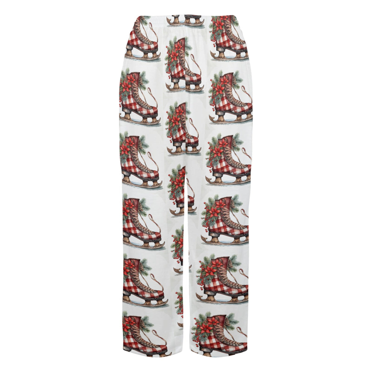 Women's Christmas Ice Skates Pajamas without Pockets (Made in USA)