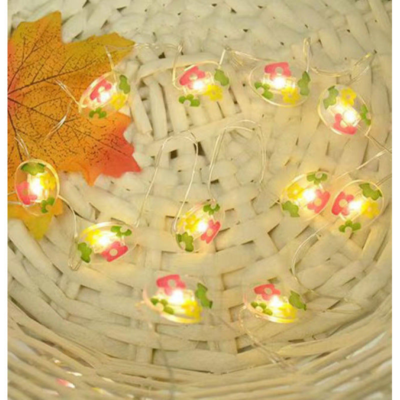 Rabbit Carrot Chick And Easter Egg Battery-Powered Copper Wire Lights For Easter Decorations