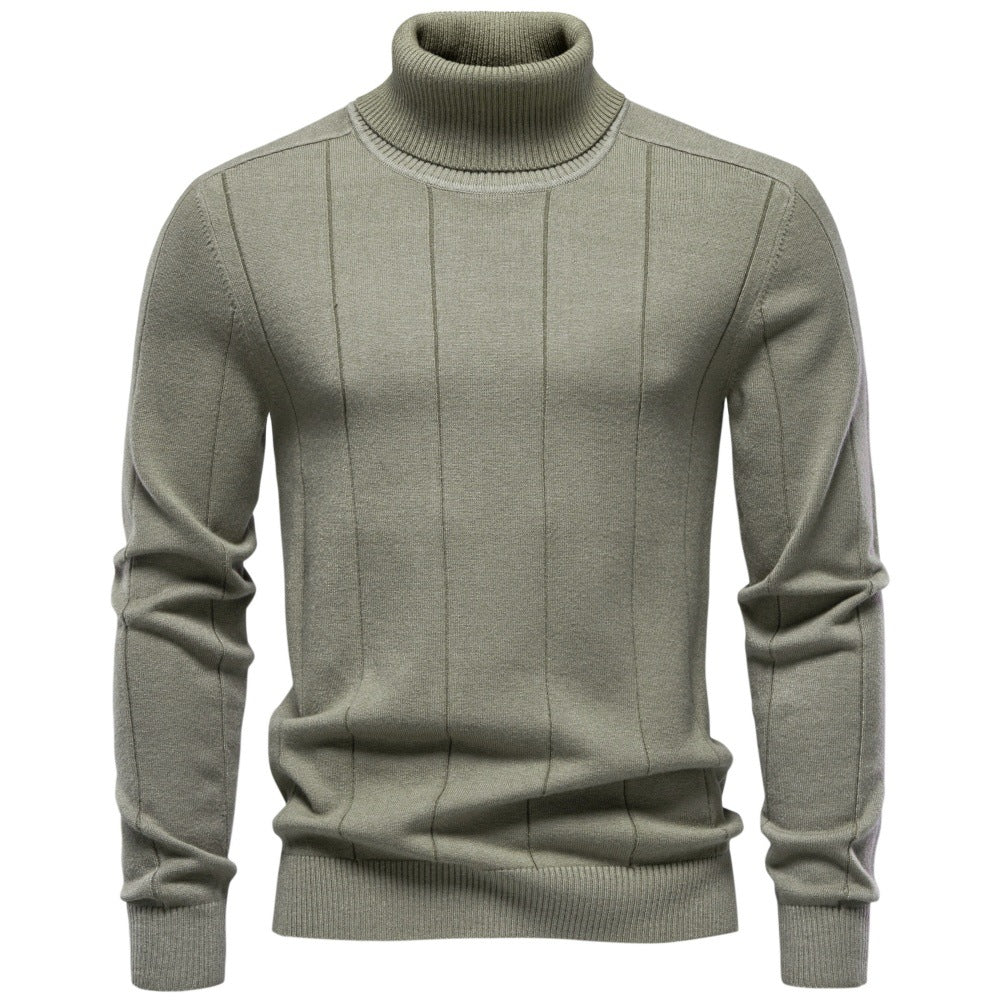 2026 Autumn Winter Cross-Border Trade Thickened Warm Sweater For Men, High Collar Slim Fit Men's Knitwear