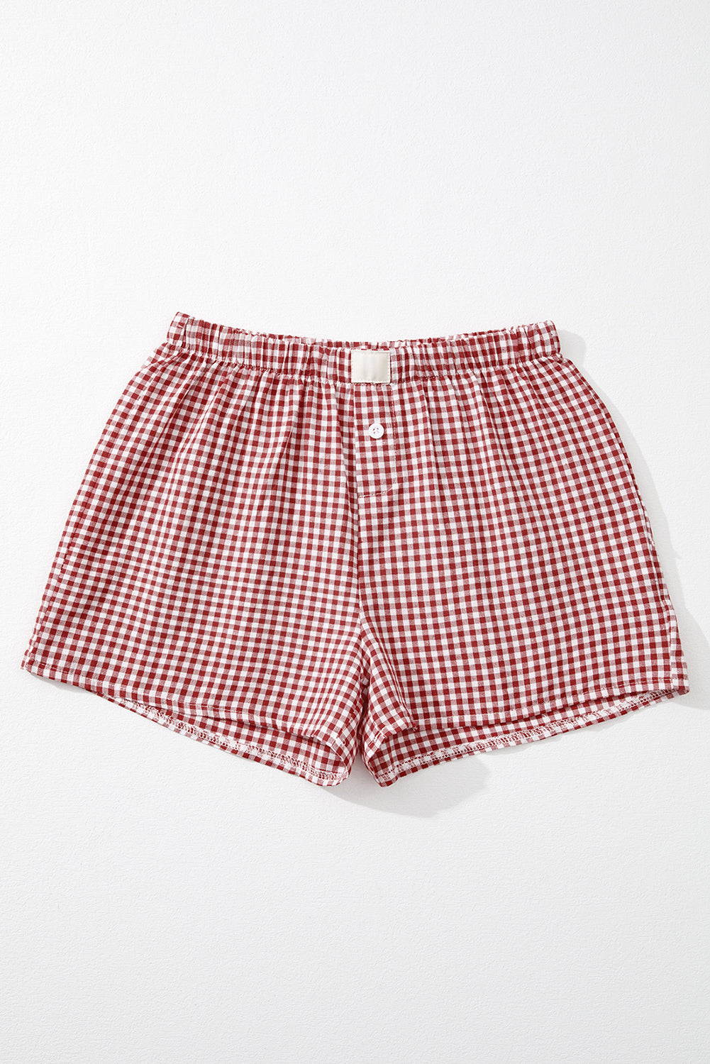 Shorts de pierna ancha sueltos de talle alto con estampado a cuadros vintage verde helecho